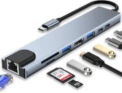 Adapter 8 in 1 USB C Hub Multiport