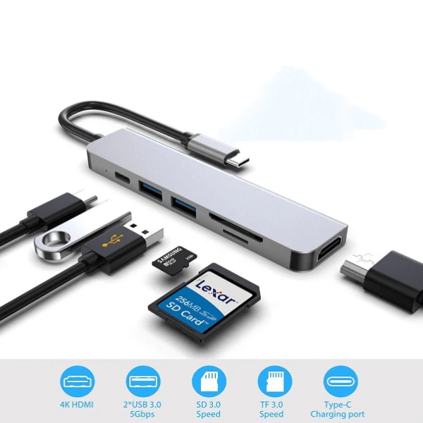 AirSky HUB Type-C 4en1 Vers USB 3.0 + 3 * USB 2.0 - Avec Adaptateur USB-C  (F) à USB A (Male) à prix pas cher