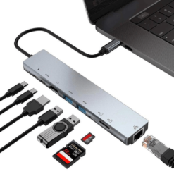 Adapter 8 in 1 USB C HUB prix Maroc | Adapter 8 in 1 sur Zonetech