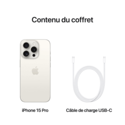 iPhone 15 Pro Bon Prix Maroc | iPhone 15 Pro 256 Go Titane Blanc