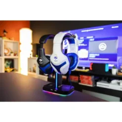 Konix FFF Double support porte casque gaming – Rétroéclairage – Noir et bleu prix maroc