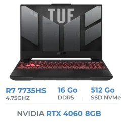 ASUS TUF GAMING A15 FA507NV-LP031W AMD Ryzen R7 7735HS/16GB/512GB SSD/RTX4060 8GB/15.6″ 144Hz