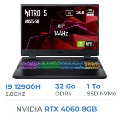 Acer Nitro 5 AN515-58-977A i9 12900H/32GB/1TB SSD/RTX4060 8GB/15.6″ 144Hz IPS