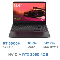 Lenovo IdeaPad Gaming 3 15ACH6 AMD Ryzen 7 5800H/16GB/512GB SSD/RTX3050 4GB/15.6″ 144Hz