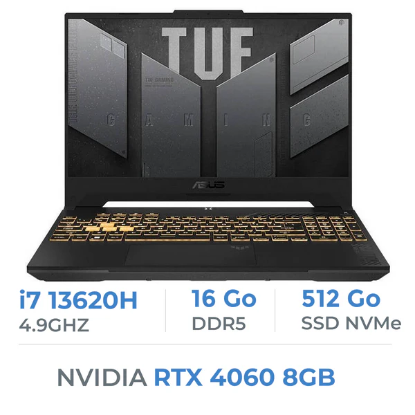ASUS TUF Gaming F15 – FX507VV (2024) (i7-13620H/16GB DDR5/512GB SSD/RTX 4060/15.6″ FHD 144 Hz) FX507VV-LP285W