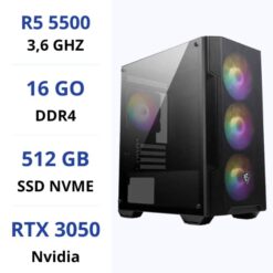 PC Gamer Ryzen 5 5500 /16GB/512GB SSD/RTX3050 6GB prix maroc