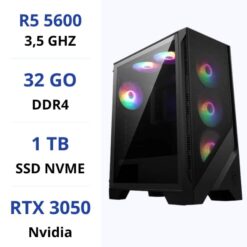 PC Gamer Ryzen 5 5600/1TB SSD/32GB/RTX3060 6GB prix maroc