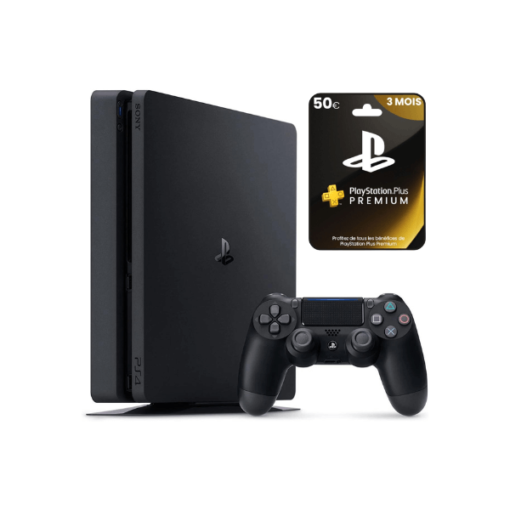 PS4 Slim 500 Go + 3 mois PS Plus Premium