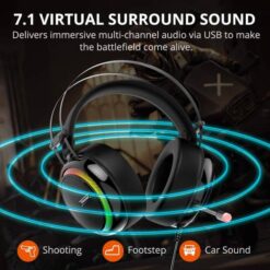 Tronsmart Glary Gaming Headset 7.1 Virtual Sound prix maroc