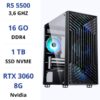 PC Gamer Ryzen 5 5500/16GB/1TB SSD/RTX3060 8G prix maroc
