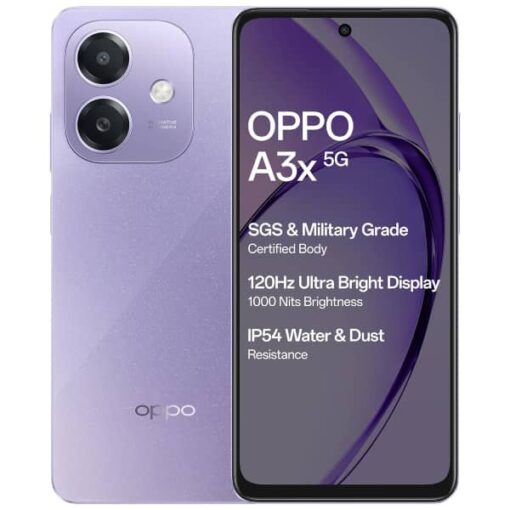 l'OPPO A3X 5G Violet étoilé, 4 Go RAM, 128 Go stockage à prix compétitif au Maroc