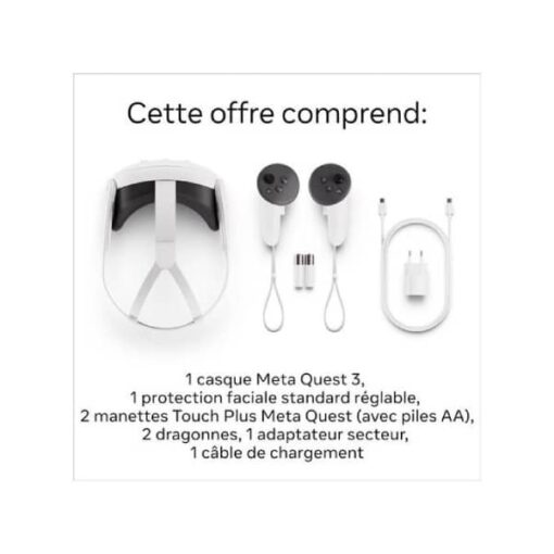 Meta Quest 3 Casque de réalité virtuelle et mixte 128 Go ( Oculus ) à prix imbattable au Maroc