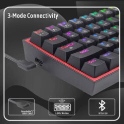 Redragon K616 Fizz PRO 60% Wireless RGB Red Switches (Black) prix maroc