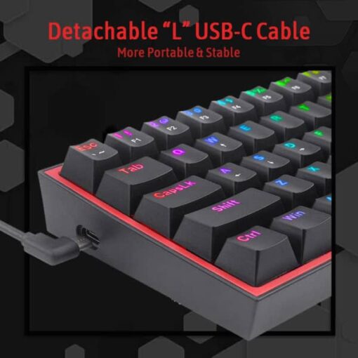 Redragon K617 Fizz 60% RGB Red Switches (Black) au meilleur prix au Maroc