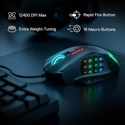 Redragon M908 Impact RGB MMO à un prix compétitif au Maroc