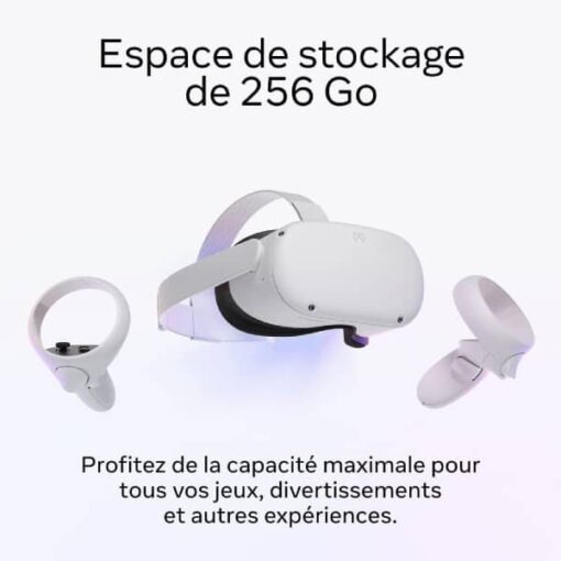 Meta Quest 2 — Casque de réalité virtuelle tout-en-un dernière génération 256 GB prix maroc