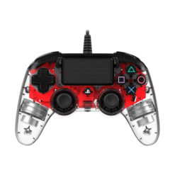 Manette filaire lumineuse Officielle PS4 Rouge NACON