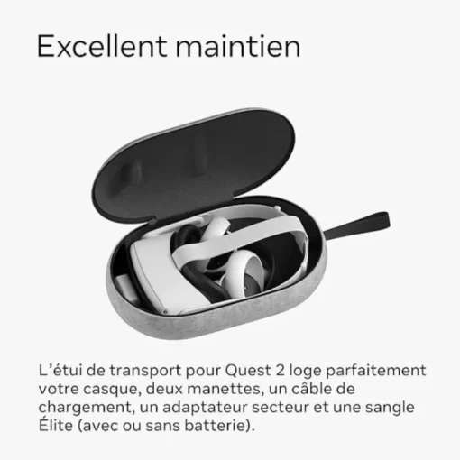 Étui De Transport Rigide Pour Meta Quest 3 - Protection Anti-choc EVA, Double Fermeture, Sangle D'épaule - Pour Lunettes VR Et Accessoires