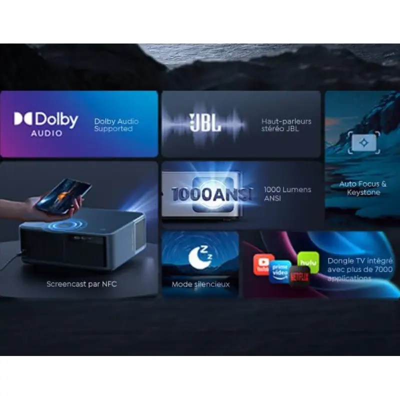 Videoprojecteur Yaber 4K avec Son JBL et Google TV (WiFi - Bluetooth) au Prix Maroc