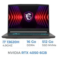 MSI THIN 15 B13VE-2660XMA i7 13620H/16GB DDR4/512GB SSD/RTX 4050 6GB/15.6″ 144Hz