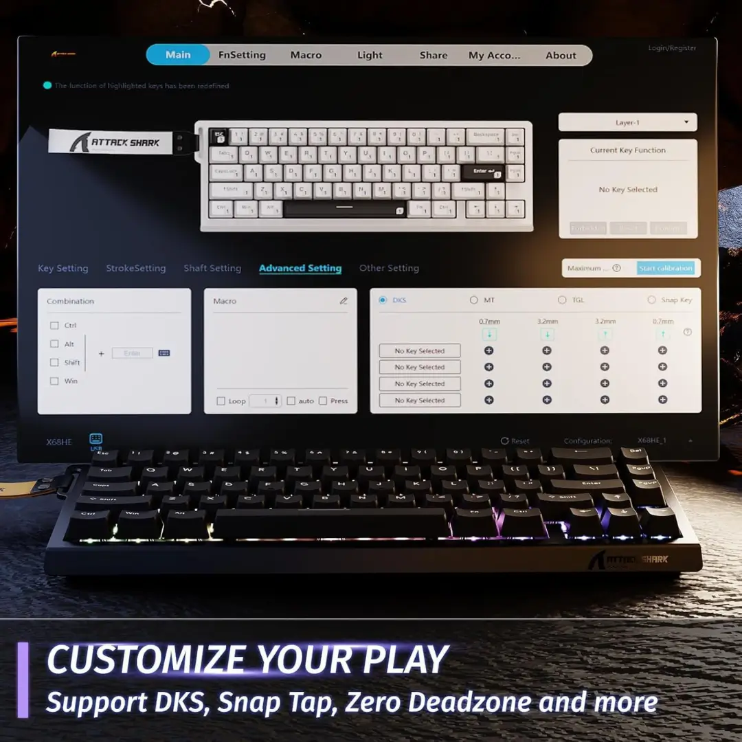 ATTACK SHARK X68 HE BLACK (Magnetic Switch) – Image 3