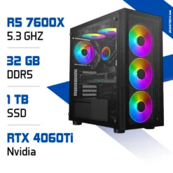 PC Gamer Ryzen 5 7600X avec RTX 4060 Ti – Setup Gaming Haut de Gamme – Zonetech.ma