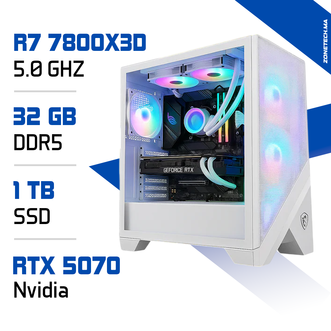 PC Gamer RTX 5070 Maroc