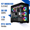 PC Gamer Ryzen 7 9800X3D avec carte graphique RTX 5070 disponible chez Zonetech.ma
