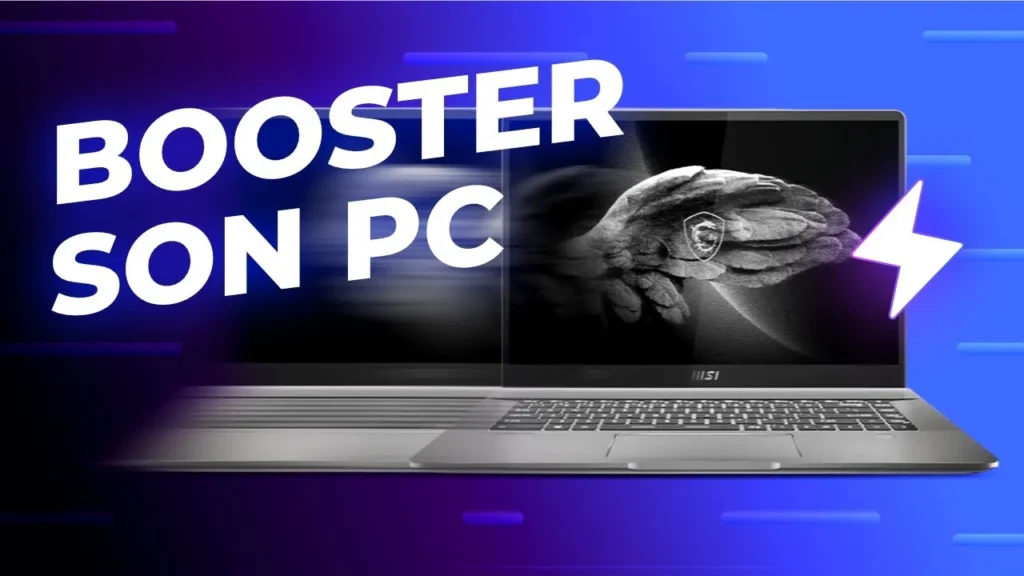 PC portable ancien optimisé pour le gaming avec effets lumineux
