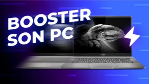 PC portable ancien optimisé pour le gaming avec effets lumineux