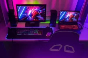 Configuration PC gamer complète au Maroc optimisée pour 1080p et 144fps, affichée avec carte graphique et écran 144Hz