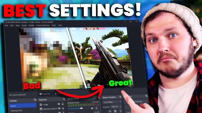 Player using OBS to record gameplay without losing FPS