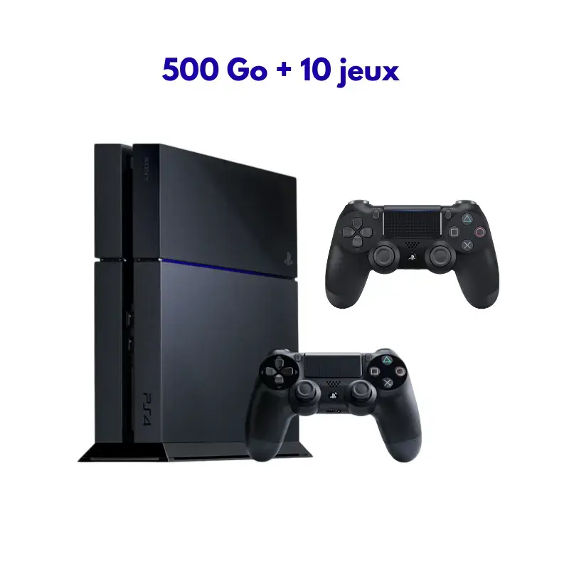 Pack PS4 Fat 500 Go 2 Manettes + 10 Jeux