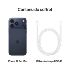 iPhone 17 Pro Max 256 Go Bleu Intense avec SIM