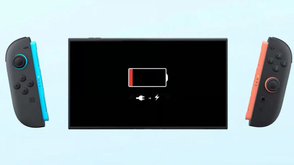 Nintendo Switch en train d’être utilisée avec écran et batterie optimisée