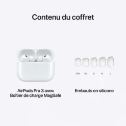 Apple AirPods Pro 3 avec Boîtier de charge MagSafe (USB-C) prix maroc