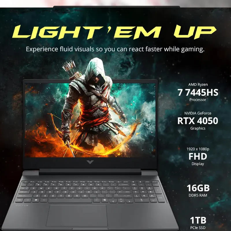 HP Victus Ryzen 7 7445HS16GB DDR51TB PCIe SSDNVIDIA GeForce RTX 405015.6 FHD 144Hz prix maroc