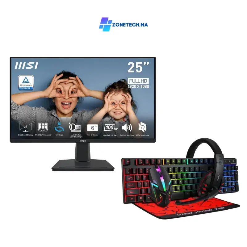 MSI PRO MP251 24.5″ 100Hz + Pack Gaming DeadSkull MAROC