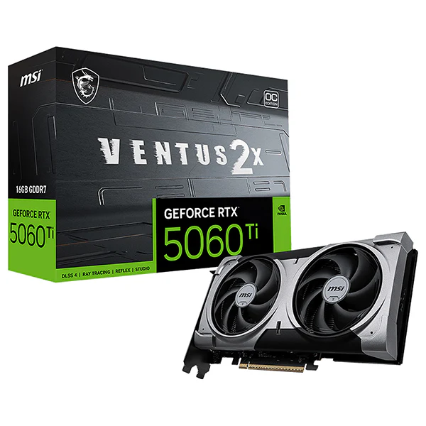 MSI GeForce RTX 5060 Ti 16G VENTUS 2X OC PLUS : la puissance de l’IA au meilleur prix au Maroc