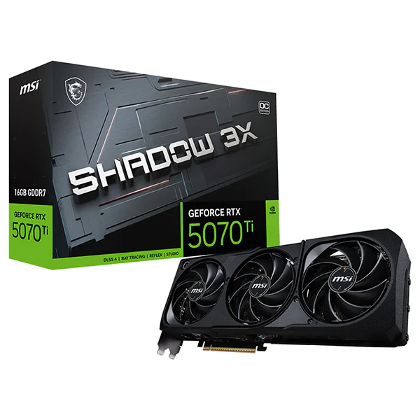 MSI GeForce RTX 5070 Ti 16G SHADOW 3X OC : puissance, fluidité et créativité au meilleur prix au Maroc