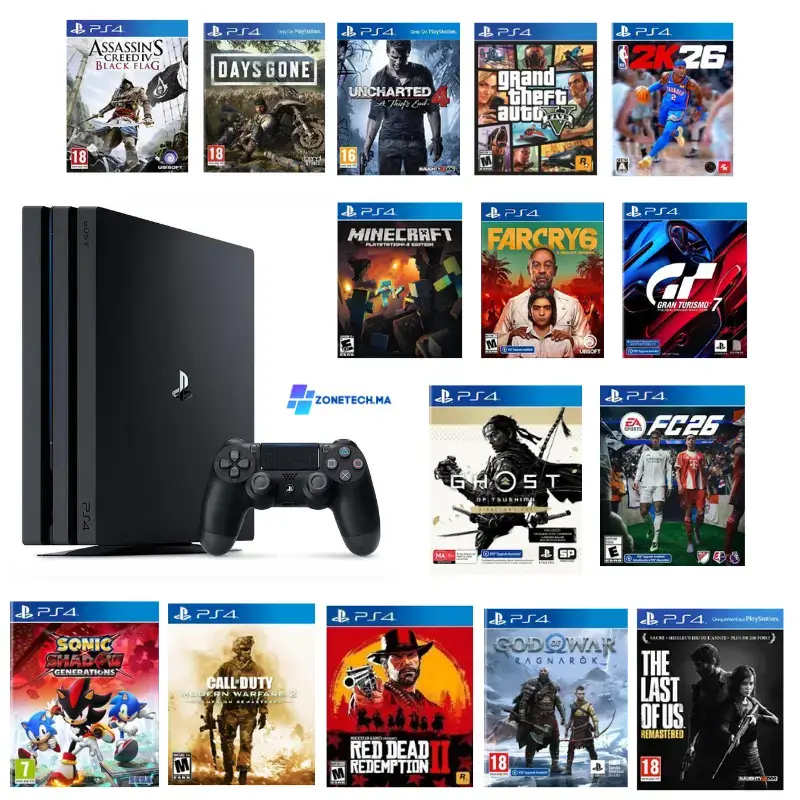 PS4 Pro 1To Noir Occasion Flashée