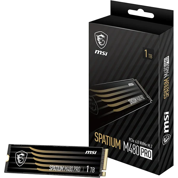 MSI SPATIUM M480 PRO PCIe 4.0 NVMe M.2 1TB– Vitesse Extrême et Fiabilité Inégalée