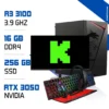 Setup Complet PC Gamer Zonetech Ryzen 3 3100 / 256GB SSD / 16GB / RTX 3050