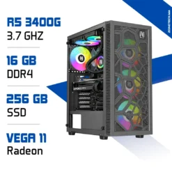 PC Gamer R5 3400G/256GB SSD/16GB/Radeon Vega11