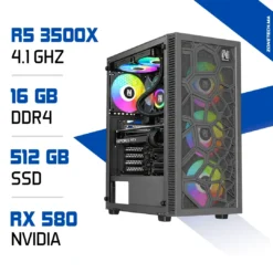 PC Gamer Ryzen 5 3500X / 512 Go SSD / 16 Go RAM / RX 580