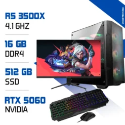 Setup Complet PC Gamer Zonetech Ryzen 5 3500X / 512 GB SSD / 16GB / RTX 5060 Prix MAROC