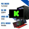 Setup Complet PC Gamer Zonetech Ryzen 5 3600 / 256 GB SSD / 16GB / RTX 3050