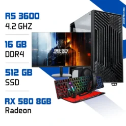 Setup Complet PC Gamer Zonetech Ryzen 5 3600 / 512GB SSD / 16GB / RX 580