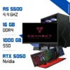 Setup Complet PC Gamer Zonetech Ryzen 5 5500 / 1000 GB SSD / 16GB / RTX 5050