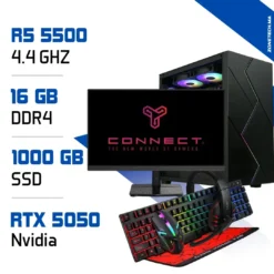 Setup Complet PC Gamer Zonetech Ryzen 5 5500 / 1000 GB SSD / 16GB / RTX 5050